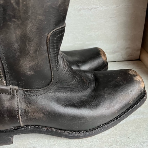 Frye Heath Distressed Moto Style Boots 76286 Size 8.5B - Picture 3 of 13